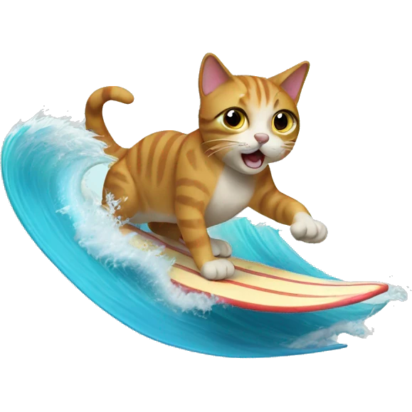 a cat surfing waves emoji