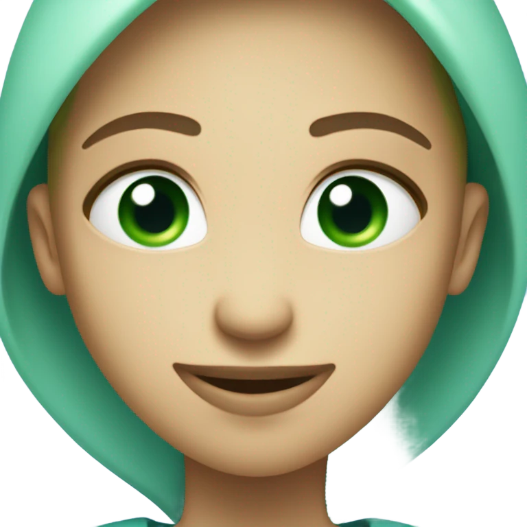 Blue heart with little bit of gradient green in the middle emoji