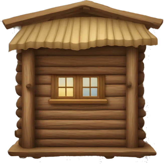 log cabin with curtains emoji