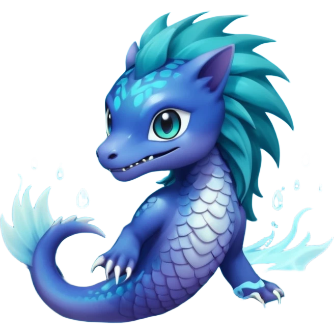 Kawaii Edgy Dark Pretty Beautiful Aesthetic Water-Gradient Fakémon-Digimon-creature emoji