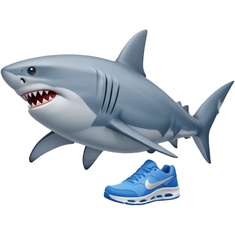 Tralalero Tralala, a shark with 4 legs and blue nike sneakers emoji