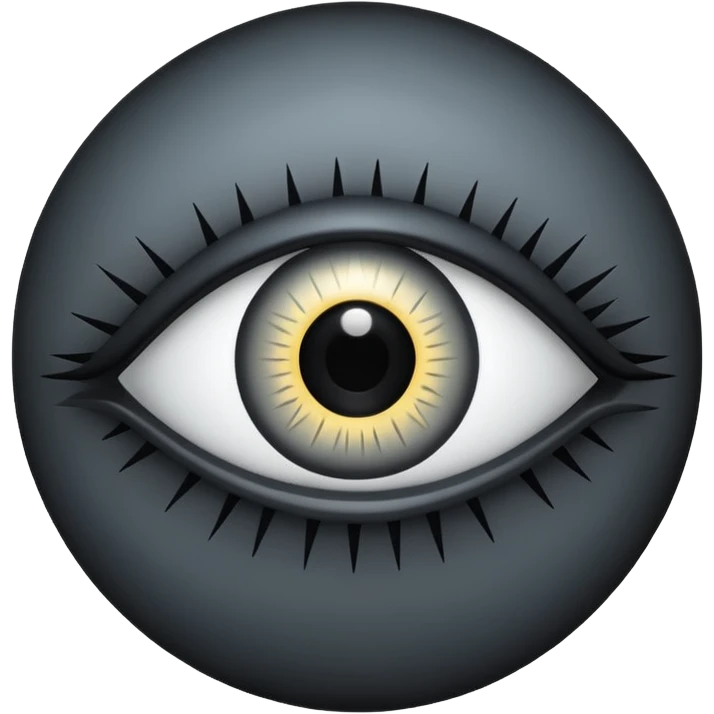 Minimal emoji, gothic futuristic eye, cold grey sclera, pupil replaced by a solid black number 8, occult cyber aesthetic, sharp clean lines, flat emoji design, centered, transparent background emoji