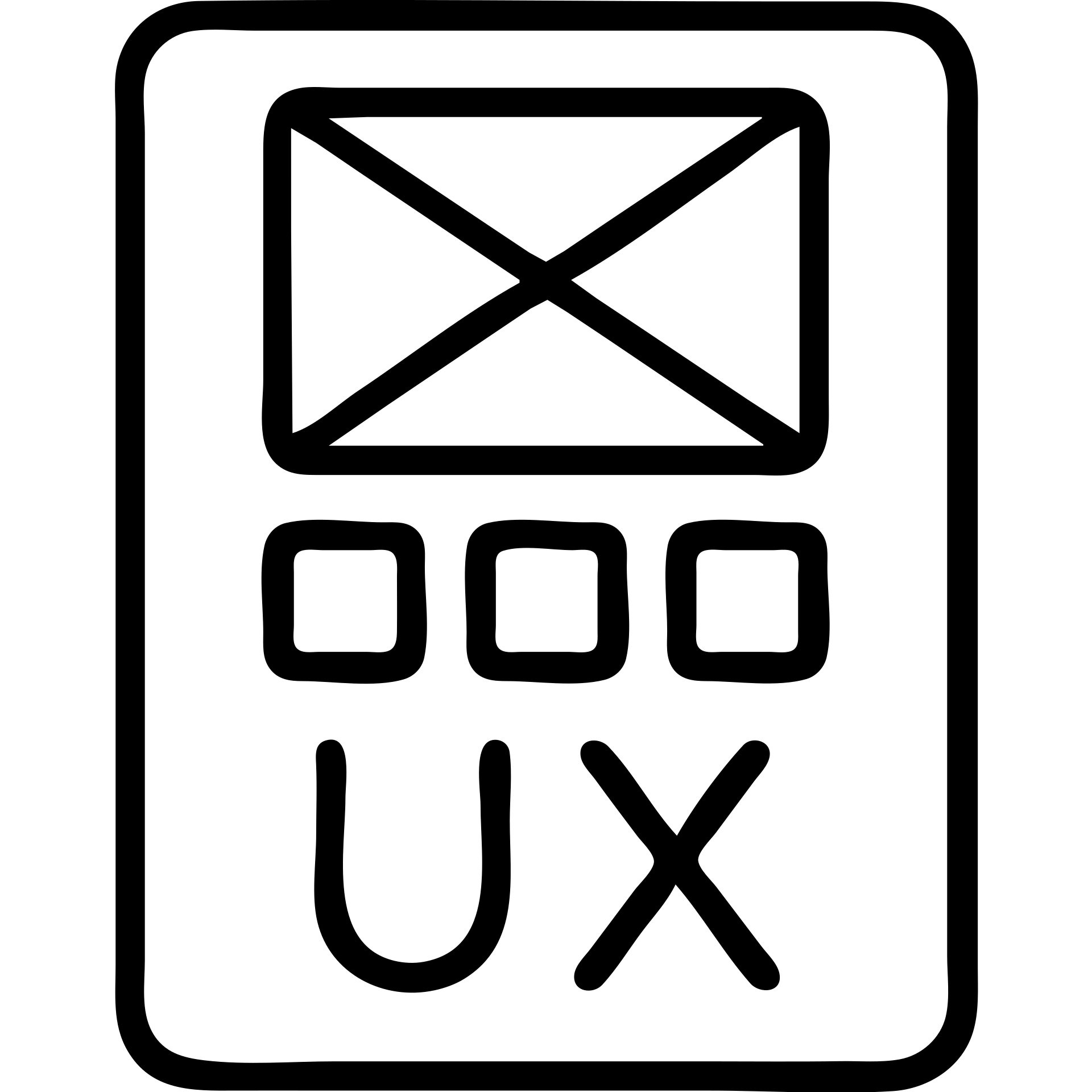 UX design icon with wireframe elements, 24 by 24 px, 1 px stroke emoji