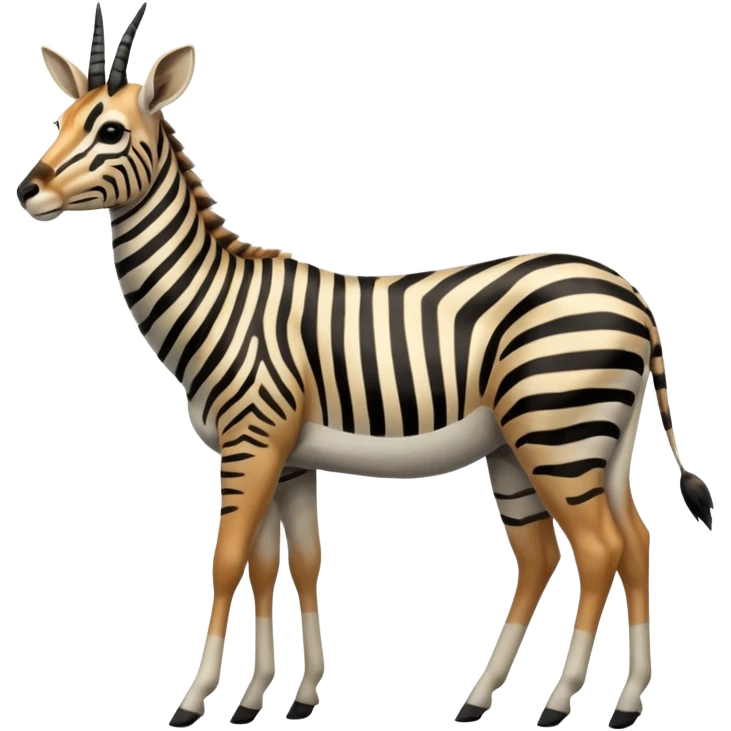 Zebra-antelope-gazelle-hybrid, full body emoji