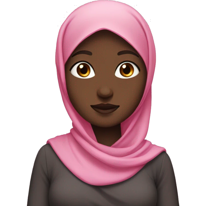 girl with flowy pink hijab and dark skin emoji