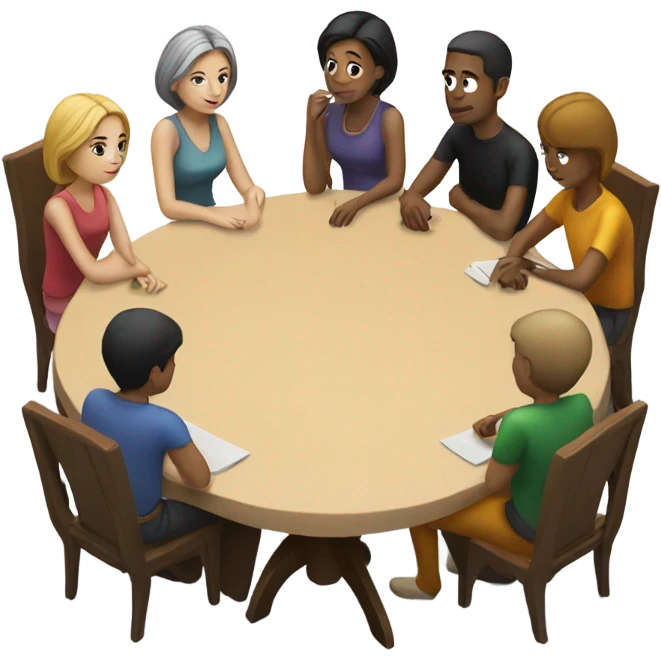 sitting around an empty table emoji