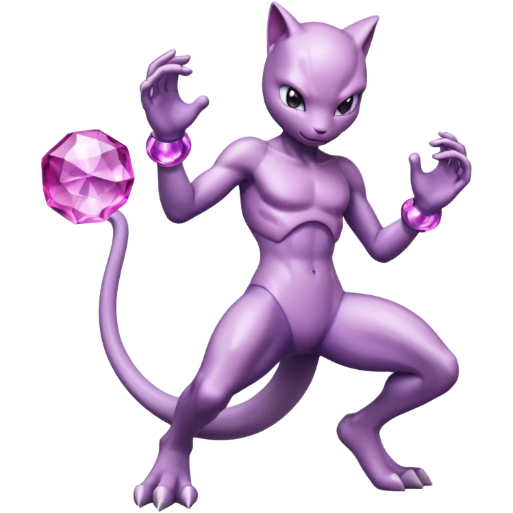 Pokemon legendary purple and pink crystal mewtwo emoji
