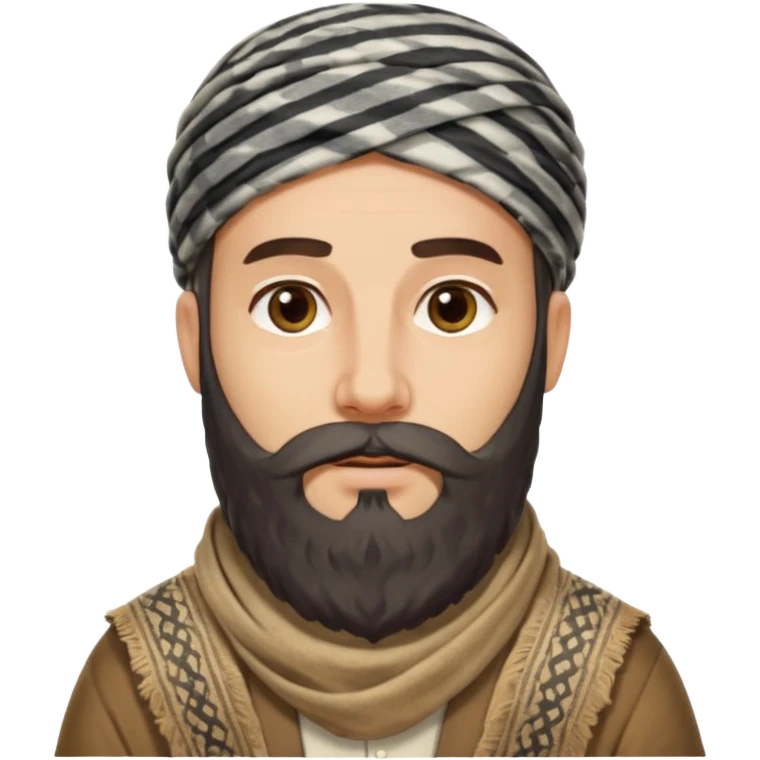 abraham from the bible, long beard, with keffiyeh emoji