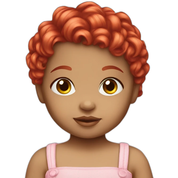 baby girl doll red hair emoji