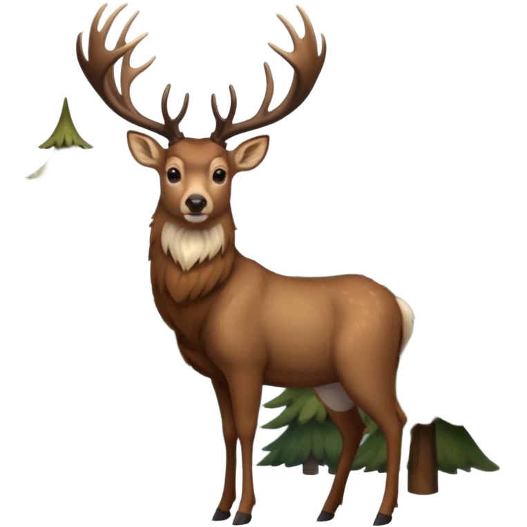 broad antlered deer emoji