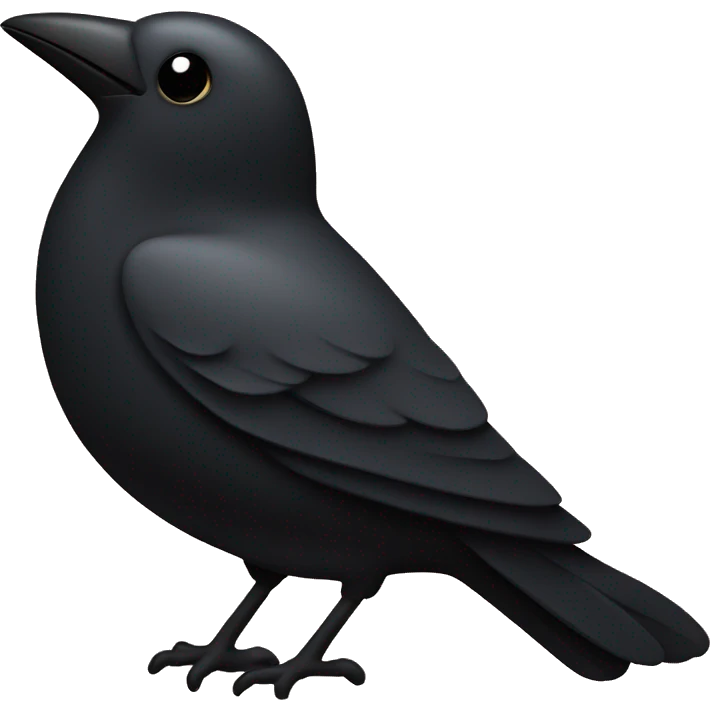 Glyph O with a black bird on it emoji