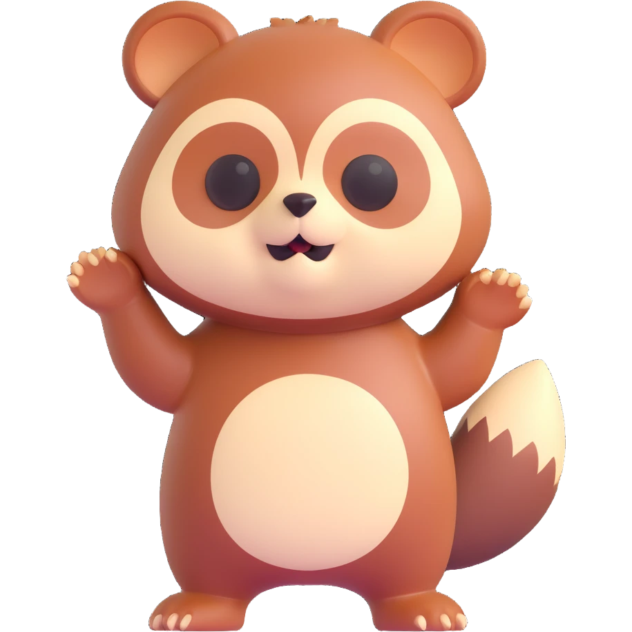 cute tanuki, standing  emoji