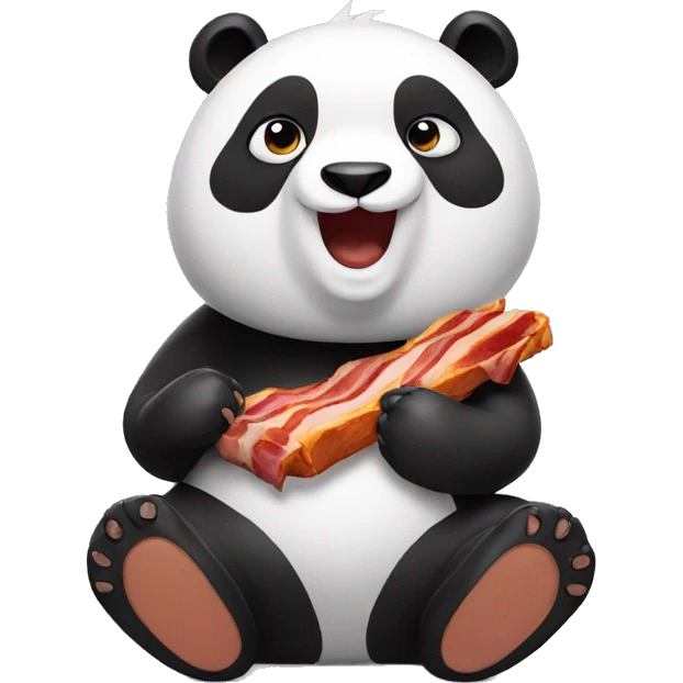 Big Panda eating bacon  emoji