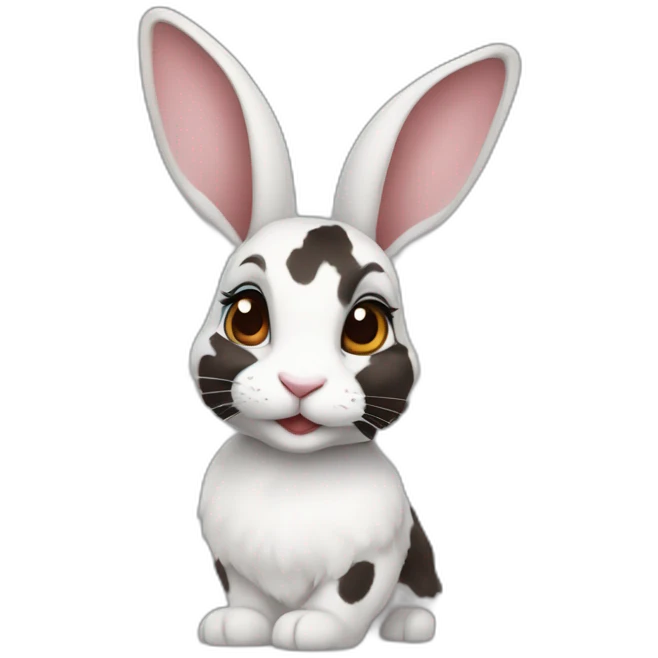  Harlequin rabbit female emoji