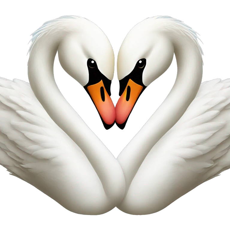 Swans making a heart  emoji