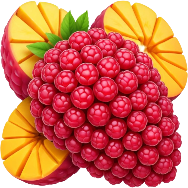 Create a raspberry with a mango texture emoji