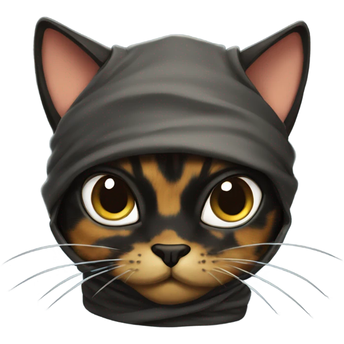 tortie cat as a ninja emoji