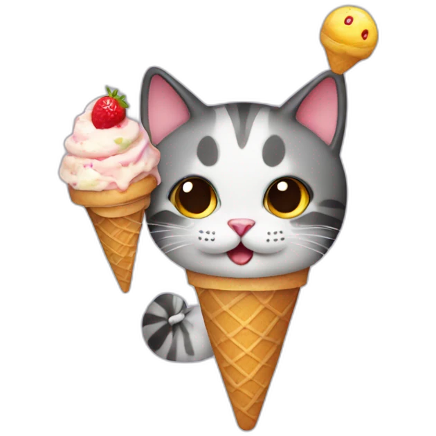 cat with ice cream emoji