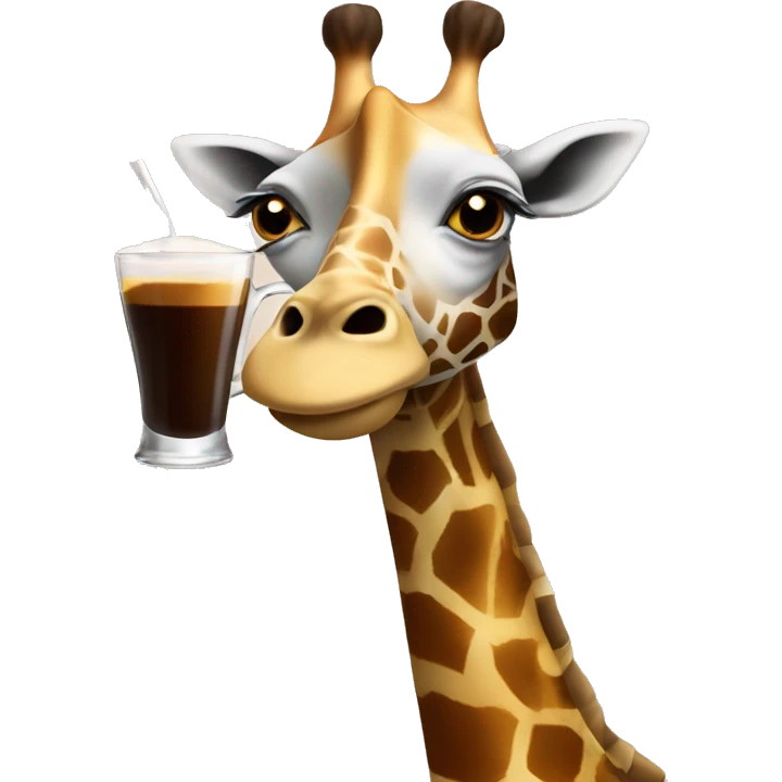 giraffe drinking an expresso martini emoji