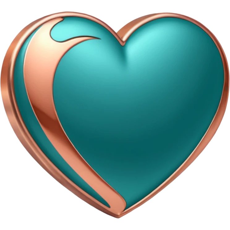A teal, burnt orang, and rose gold heart, please.  emoji
