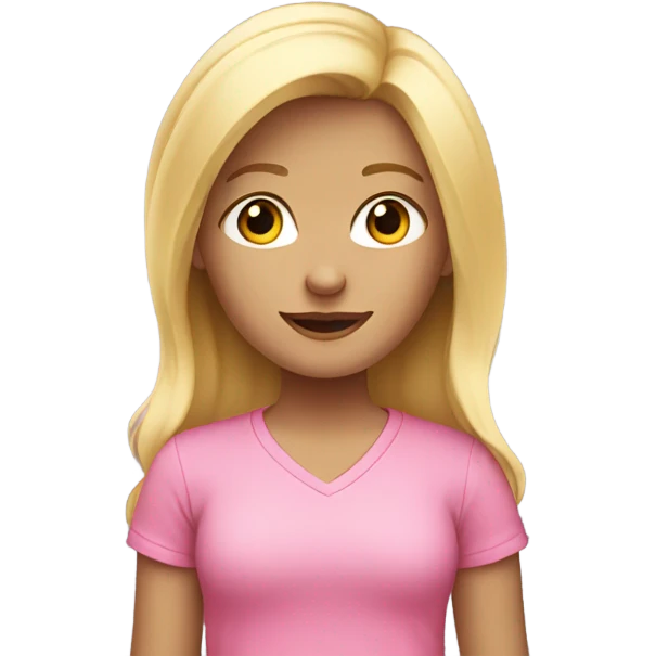 cute little blonde girl in a pink shirt emoji