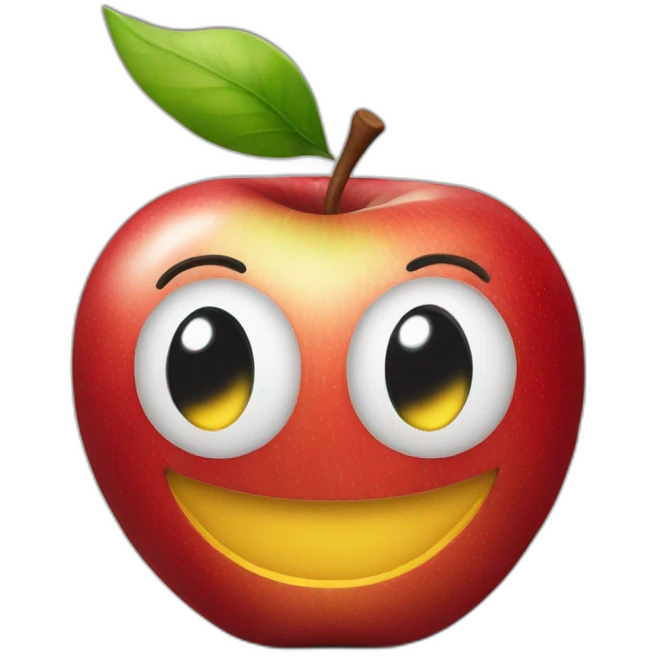 A smiling apple emoji