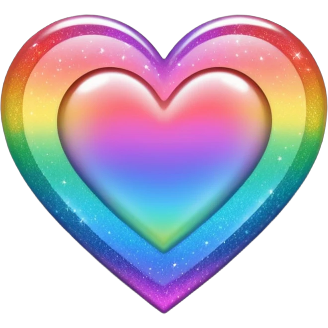 glitter heart with rainbow gradient emoji