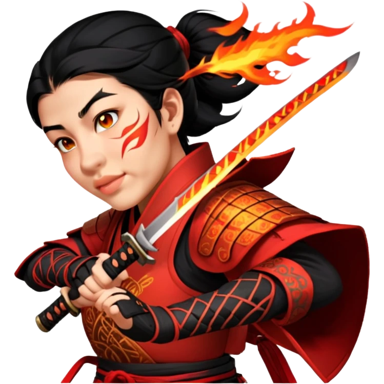 Fire-Wielding Samurai emoji