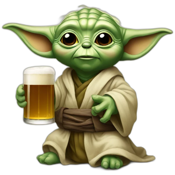 Yoda avec une biere emoji