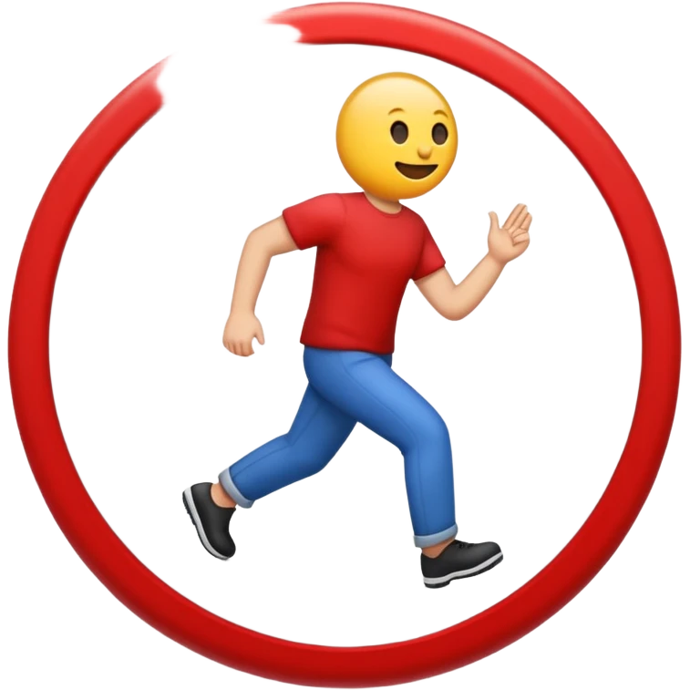uma placa de transito de proibido com um emoji de um homem andando emoji