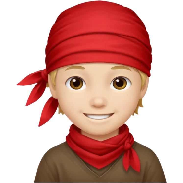 kid with wearing red bandana emoji