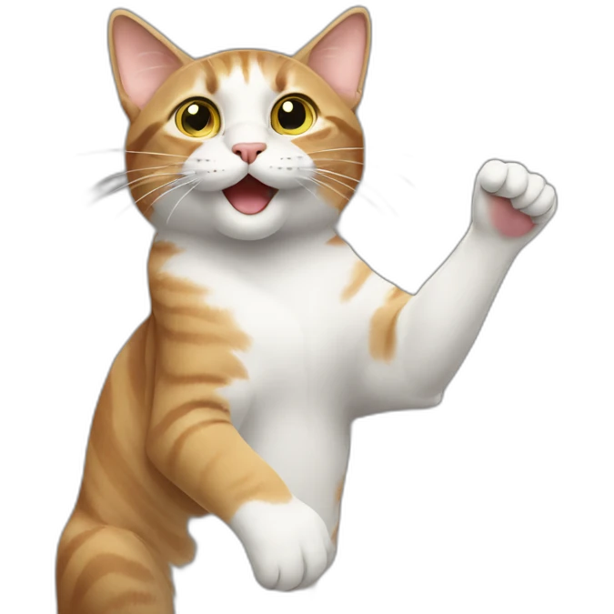 cat raising its hand emoji