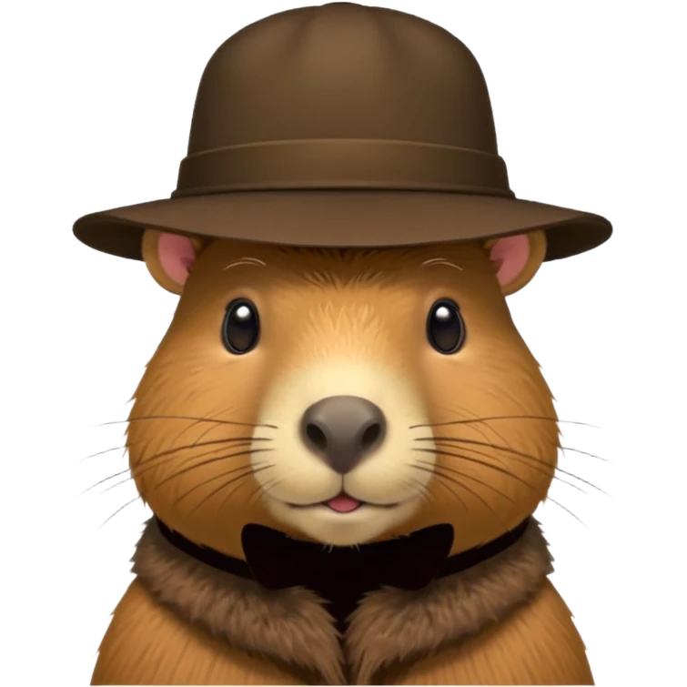 Realistisk Capybara med hat emoji
