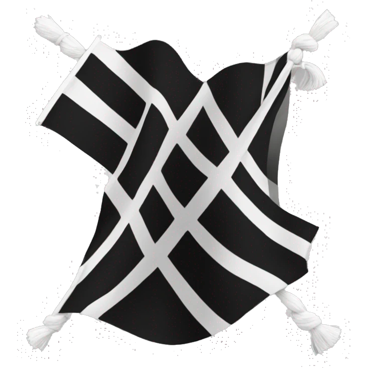 Drapeau avec trait noir et blanc  emoji