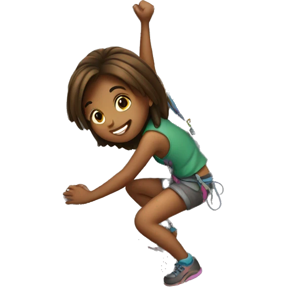 girl climbing rock emoji