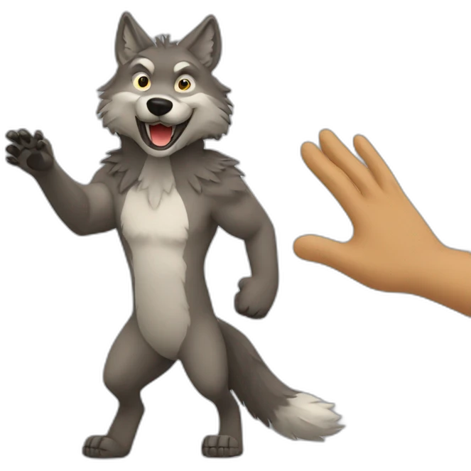 wolf high five emoji