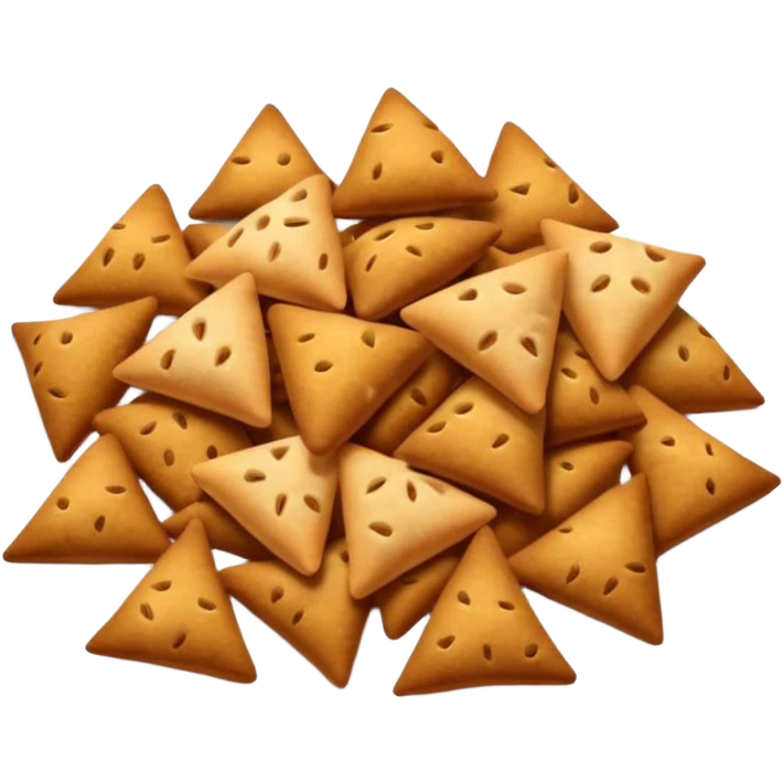 small handful of dry pet food pieces in varied shapes round triangular pillow-like warm brown tones slightly rough matte texture irregularly scattered crunchy bite-sized format no bowl packaging or extras just croquettes soft lighting subtle shadows emoji scale emoji