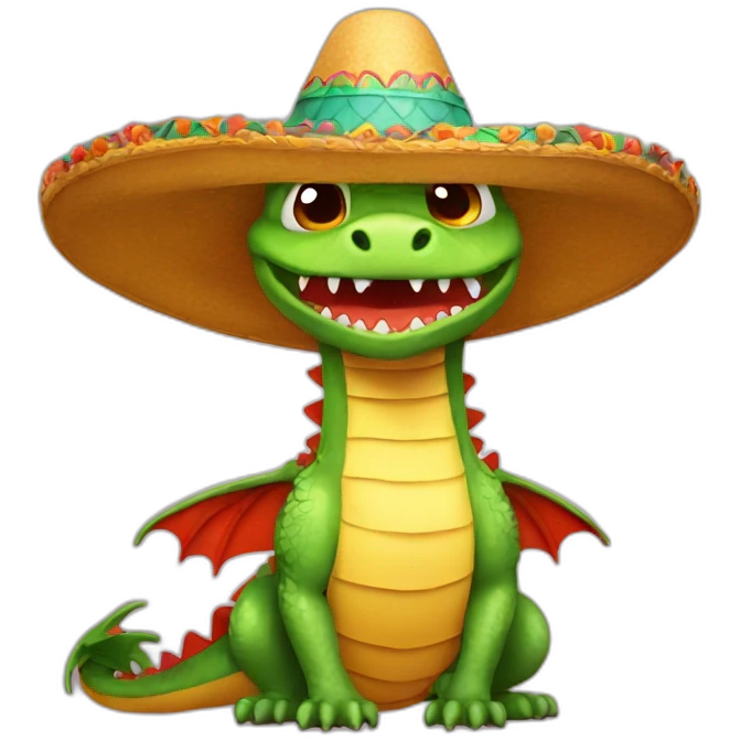 Dragon with sombrero  emoji