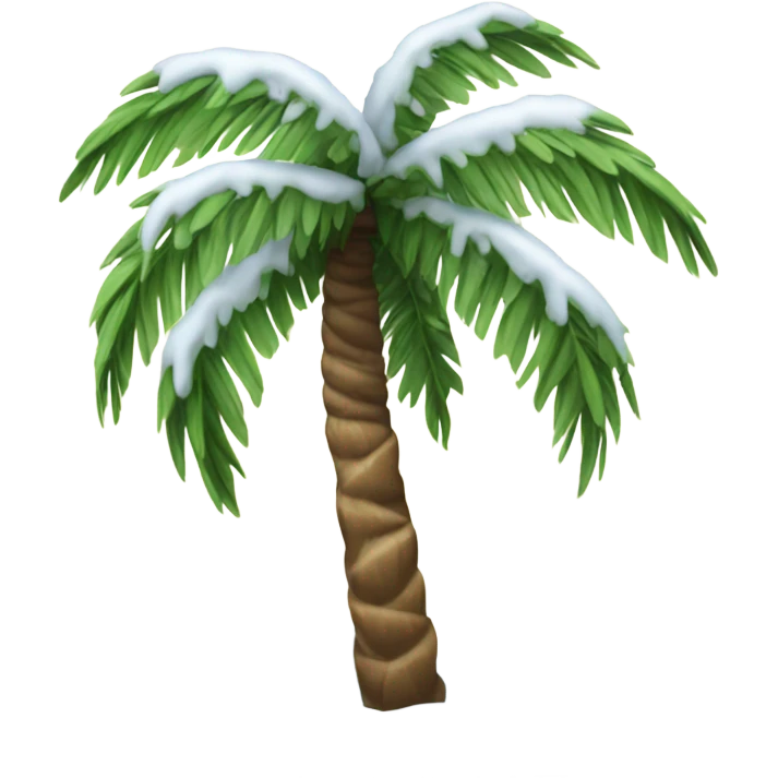 palm tree covered in snow emoji