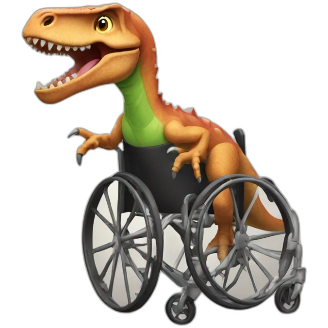 Dinosaur in wheel chair emoji