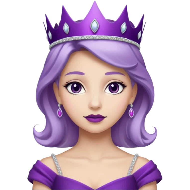 Purple shadow rose with silver tiara emoji