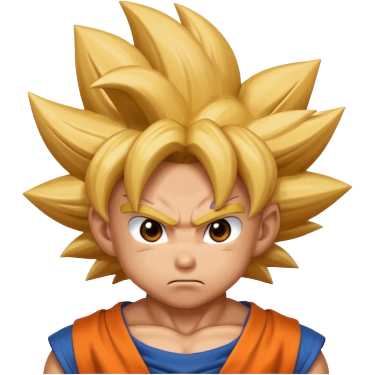 Emoji San goku plus petit niveau image , concentrer comme avant un combat contre un adversaire  emoji