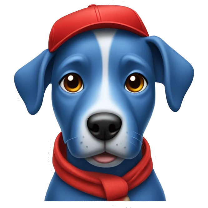 a blue dog with red cap emoji