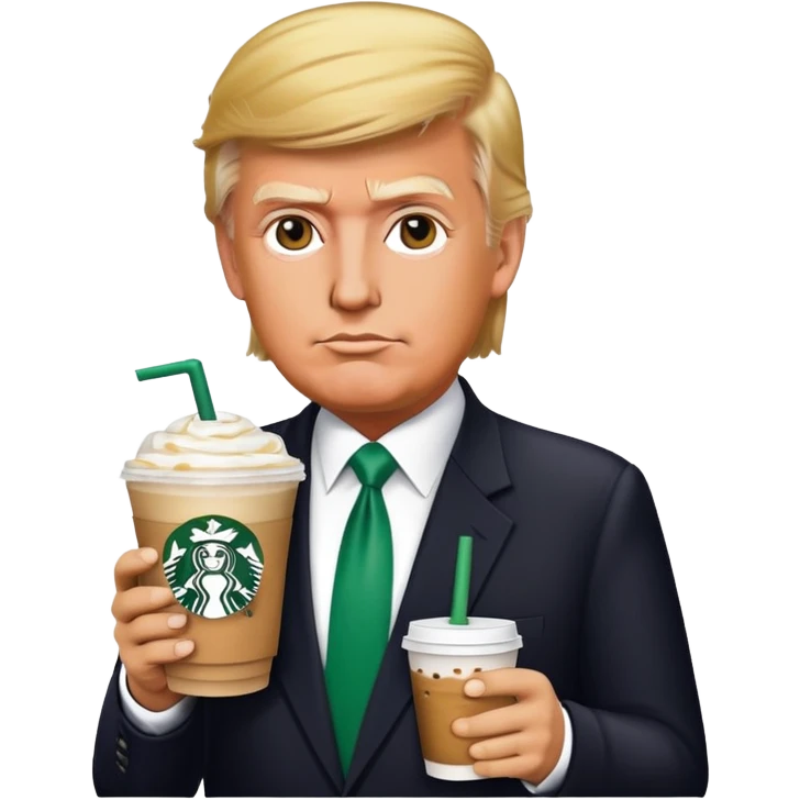 trump with stabucks drink emoji