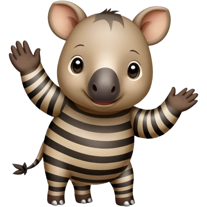 cute tapir waving emoji