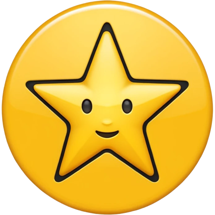 Full Black star in yellow circle emoji