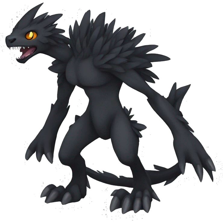 cool edgy dark-themed animal hybrid Fakemon full body emoji