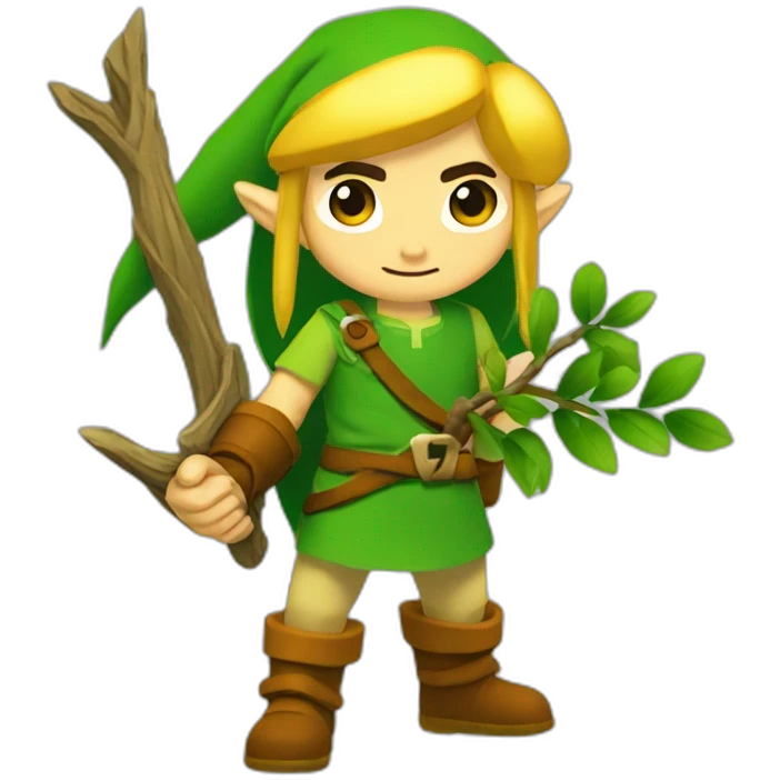 Link holding a branch (Legend of Zelda( emoji