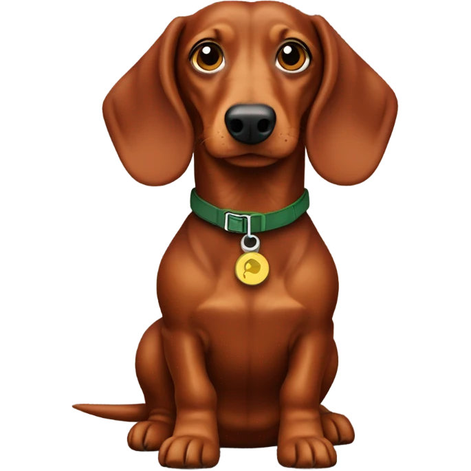 Red smooth hair dachshund packer fan emoji