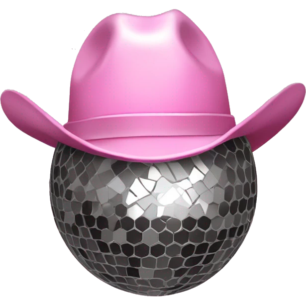 Disco ball with light pink cowboy hat emoji